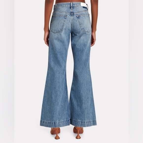 RE/DONE 70s Low-Rise Bell Bottom Jeans In Lake Blue New With Tags Size 25 - Picture 2 of 16